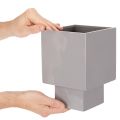 Grå kubkruka med bas för modern dekoration, 22 cm | Floristik24.se