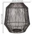 Svart ljusstake, dekorativ lykta, trådkorg, Ø24cm, H28cm | Floristik24.se
