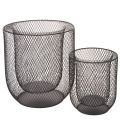 Floristik24 Svart metalltrådsljushållare, Ø28,5/18 cm, set om 2