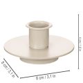 Metallljushållare i matt beige, liten ljusstake för koniska ljus, 8 cm, 3 stycken | Floristik24.se