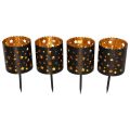 Ljusstake adventskrans för att sticka svart guld Ø6cm 4st | Floristik24.se