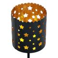 Ljusstake adventskrans för att sticka svart guld Ø6cm 4st | Floristik24.se