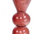 Ljusstake glasljusstake rosa/rosa Ø5-6cm H19cm 2st