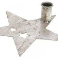 Floristik24 Metalldekorationsstjärna, avsmalnande ljushållare för jul silver, antik look 20cm × 19,5cm