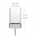 Floristik24 Plug-in ljushållare metall/glas Ø5cm H19cm 4st