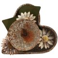 Floristik24 Ljusstake metallhjärta med blommor värmeljushållare vintage rost 14×13cm