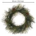 Konstgjord krans av tallkvistar med kottar 60 cm | Floristik24.se