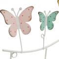 Vårdekoration, krokstång med fjärilar, metalldekoration, dekorativ garderob 36cm