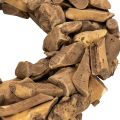 Dekorativ krans av naturliga träbitar, rund, 35 cm | Floristik24.se