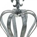 Floristik24 Dekorativ krona, bordsdekoration, metalldekor silver, tvättad vit H16cm Ø11cm