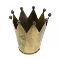 Floristik24 Crown värmeljushållare metall antik mässing utseende Ø12,5cm H11,5cm