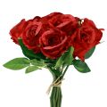 Floristik24 Konstgjorda rosor i en knippe röd 30cm 10st
