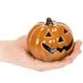 Keramisk pumpa LED Halloweendekoration liten 10cm | Floristik24.se