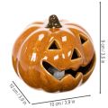 Keramisk pumpa LED Halloweendekoration liten 10cm | Floristik24.se