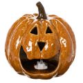 Keramisk pumpa Halloween LED-dekoration 15 cm | Floristik24.se