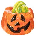 Dekorativ pumpafigur i keramik för höst och Halloween, 8 cm | Floristik24.se