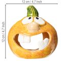 Pumpa dekorationsfigur och värmeljushållare, roligt ansikte, höstdekoration, 12 cm, 2 stycken | Floristik24.se