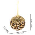 Julkulor leopardmönster med gyllene glitter 7 cm 3 st | Floristik24.se