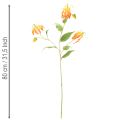 Konstgjord Gloriosa orange blomma med långa stjälkar för vaser 80cm 3st | Floristik24.se