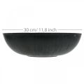 Floristik24 Blomskål rund, kruka, skål av plast svart, melerad grå H8,5cm Ø30cm