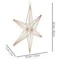 Dekorativ LED-stjärna av tråd, hängande dekoration för inomhusbruk, 40 LED-lampor, varmvit, 42 cm | Floristik24.se