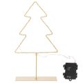 Julgranssilhuett med 60 varmvita lysdioder för bordsdekoration inomhus, 37 cm | Floristik24.se