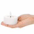 LED XL Värmeljus Vitt Äkta Vax med Timer Varmvitt 6cm 2st | Floristik24.se