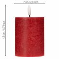 LED-blockljus av äkta vax i rött med timer och varmvitt ljus, 12 cm | Floristik24.se
