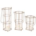 Trädgårdslykta, metallvindlampa Ø8,5 cm H23/18,5/14,5 cm 3-delat set | Floristik24.se