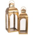 Floristik24 Lykta metall glas metall mässingsliknande H50cm set om 2