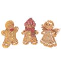Floristik24 Konstgjord pepparkaksgubbe dekorationsfigur, 8 cm, 3 stycken