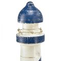 Floristik24 Lighthouse Maritime bordsdekoration blå vit Ø10,5cm H28,5cm