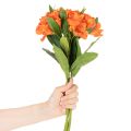 Konstgjord Alstroemeria Orange blomma, konstgjord bukettdekoration, 75 cm, 3 stycken | Floristik24.se