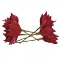 Floristik24 Konstgjord magnolia röd konstgjord blomma skum blomdekoration Ø10cm 6st