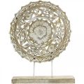 Floristik24 Mandala att placera, blommig trädekoration, bordsdekoration, sommardekoration shabby chic natur H39,5cm Ø30cm