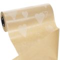 Manschettpapper 25cm 100m naturliga hjärtan – Våtstarkt blomsterpapper | Floristik24.se
