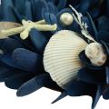 Floristik24 Maritim dekorativ krans med skal blå naturfärger Ø27cm