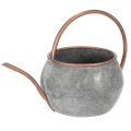 Floristik24 Dekorativ vattenkanna i metall, vintage lantlig stil, trädgårdsdekoration, för plantering, silverkoppar, L41cm Ø26cm H30cm