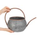 Dekorativ vattenkanna i metall, vintage lantlig stil, trädgårdsdekoration, för plantering, silverkoppar, L41cm Ø26cm H30cm | Floristik24.se