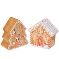 Floristik24 Julplåt, kakform, julgran och hus, pepparkaksliknande, 14 cm, 2 stycken