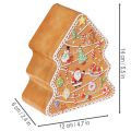 Julplåt, kakform, julgran och hus, pepparkaksliknande, 14 cm, 2 stycken | Floristik24.se