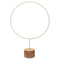 Floristik24 Dekorativ rund ring på träbas, metall, för torkade blommor, 52 cm