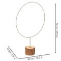 Dekorativ rund ring på träbas, metall, för torkade blommor, 52 cm | Floristik24.se