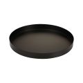 Floristik24 Metallbricka rund ljusbricka svart Ø20cm H2,5cm 2st
