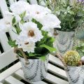 Floristik24 Metalkruka för plantering, blomkruka med handtag, planter med blommönster Ø18cm