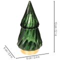 Glasjulgran med LED-ljus, borddekoration, jul, 13 cm, 2 stycken | Floristik24.se