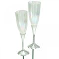 Floristik24 Mini champagneglas nyårsafton dekoration att sticka 7,5cm 24st