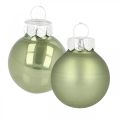 Floristik24 Mini julkulor glas grön glans/matt Ø2,5cm 24p