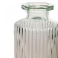 Minivas glas dekorativ flaska klar brun retro Ø5cm H13,5cm