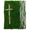 Floristik24 Mossbilds vinstockar och kors för gravuppläggning grön, vit 40 × 30cm